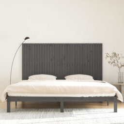 Berkfield Wall Headboard Grey 204X3X110 Cm Solid Wood Pine - thumbnail 3