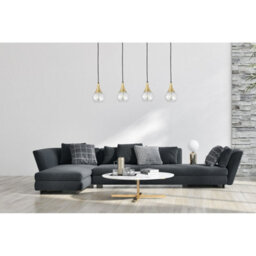 Luminosa Lighting Luminosa Lacrima Bar Pendant Ceiling Light Black, Gold Transparent Glass Shade 4X E27 - thumbnail 3
