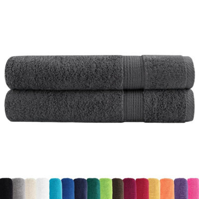 Berkfield Durable Premium Towels Solund 2Pcs Anthracite 100X200Cm 600Gsm