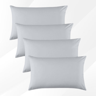 Bedlooms Dyed Pillowcase 2 Pair- Soft Plain Pillow Covers Silver Envelop Closure - Easy Care Pillowcase Bedding Set 50X75 Cm - image 1