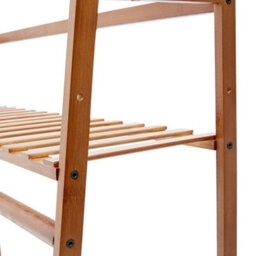 Thehotsale Trapezoid Bamboo Garment Rack With 5 Tier Storage Shelves Natural - thumbnail 8