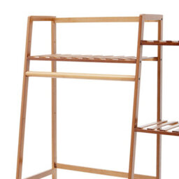 Thehotsale Trapezoid Bamboo Garment Rack With 5 Tier Storage Shelves Natural - thumbnail 7