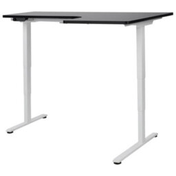 Beliani Electric Adjustable Corner Desk Destines Black/ White 160 Cm 109 Cm Right Hand - thumbnail 7
