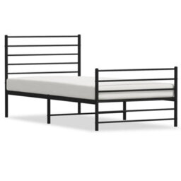 Berkfield Metal Bed Frame With Headboard And Footboard Black 80X200 Cm - thumbnail 2