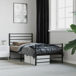 Berkfield Metal Bed Frame With Headboard And Footboard Black 80X200 Cm - thumbnail 1