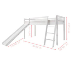 Nöa & Nani Moro Cabin Bed With Slide And Brilliant Blue Cotton Tent, Tower & Tunnel In White - thumbnail 5