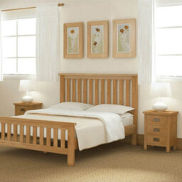 Lanner Oak 3 Drawer Bedside Table Fully Assembled - By Roseland Furniture - thumbnail 5
