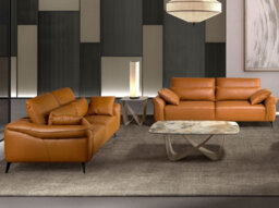 Angel Cerda Stylish Oval Coffee Table With Porcelain Marble Top And Taupe Steel Legs - thumbnail 5