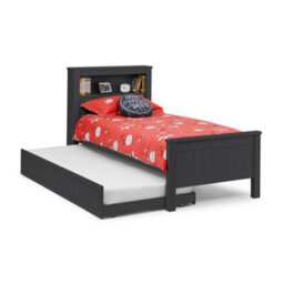 Julian Bowen Maine 90Cm Single Anthracite Black Bookcase Shelf Headboard Bed With Underbed Trundle - thumbnail 2