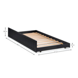 Julian Bowen Maine 90Cm Single Anthracite Black Bookcase Shelf Headboard Bed With Underbed Trundle - thumbnail 5