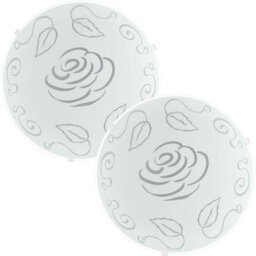 Elegant 2 Pack Wall Flush Ceiling Light With White Shade And Rose Design - thumbnail 1