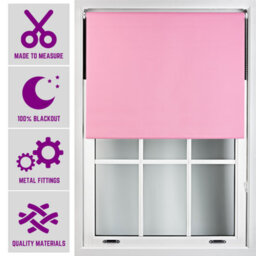 Furnished Made To Measure Blackout Roller Blinds With Metal Fittings - Pink Blind For Home And Office (W)60Cm (L)165Cm - thumbnail 1
