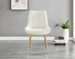 Furniturebox Uk Arezzo Large Extending Dining Table And 6 Cream Pesaro Gold Leg Chairs - thumbnail 9