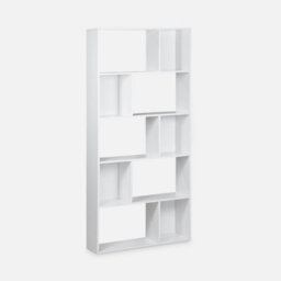 Sweeek. 5-Shelf Bookcase With 10 Compartments Pieter White 83X23.4X173 Cm - thumbnail 3