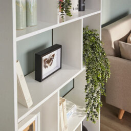 Sweeek. 5-Shelf Bookcase With 10 Compartments Pieter White 83X23.4X173 Cm - thumbnail 2