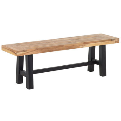 Beliani Garden Bench Scania 140 Cm Acacia Wood Black - image 1