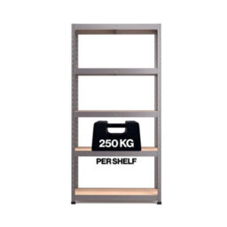 Rb Boss Garage Shelving Unit 5 Shelf Mdf Galvanised Steel (H)1800mm (W)900mm (D)400mm - thumbnail 4