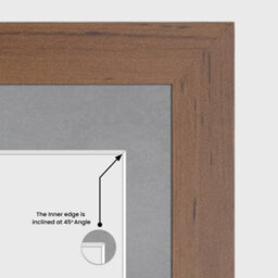 AK Frames 20X14 Walnut Modern Multi Photo Frame With Mid Grey Mount - Holds 2 Apertures (2X) A4 Photos - thumbnail 7