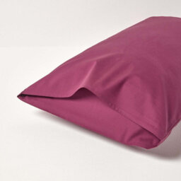 Homescapes Plum Egyptian Cotton Housewife Pillowcase 200 Tc - thumbnail 3