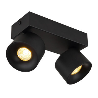 Luminosa Lighting Luminosa Rae Twin Ceiling Spotlight Matt Black 2X Led 3000K - image 1