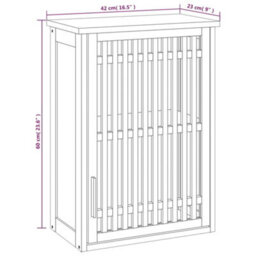 Berkfield Wall-Mounted Bathroom Cabinet 42X23X60 Cm Solid Wood Walnut - thumbnail 9