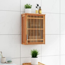 Berkfield Wall-Mounted Bathroom Cabinet 42X23X60 Cm Solid Wood Walnut - thumbnail 1