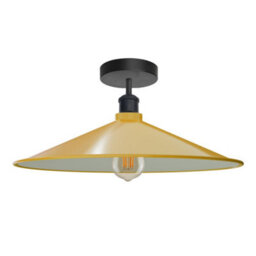 Industrial Kitchen Ceiling Lighting E27 Base Modern Metal 40Cm Yellow Lampshade Easy To Fit Semi Flush Mount Ceiling Light - thumbnail 6