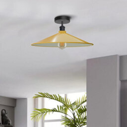 Industrial Kitchen Ceiling Lighting E27 Base Modern Metal 40Cm Yellow Lampshade Easy To Fit Semi Flush Mount Ceiling Light - thumbnail 4