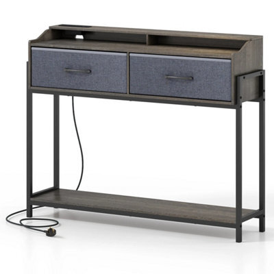 110Cm Console Table W/ Charging & 2 Drawers - image 1