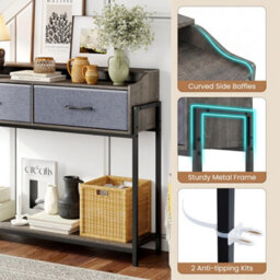 110Cm Console Table W/ Charging & 2 Drawers - thumbnail 5