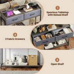 110Cm Console Table W/ Charging & 2 Drawers - thumbnail 4