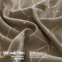 Deconovo Functional Energy Saving Curtains, Eyelet Curtains, Gold Diamond Printed Blackout Curtains, W52 X L54 Inch, Taupe, 1 Pair - thumbnail 4