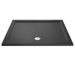 Hudson Reed Pearlstone Rectangular Slimline Textured Grey Slate Effect Shower Tray & Centre Waste, 1700 X 800 X 40mm - thumbnail 2