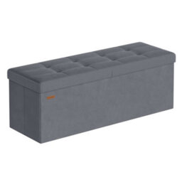 LEDREM Storage Ottoman, Foldable Storage Bench, 38 X 110 X 38 Cm, Flipping Lid, 300 Kg Load Capacity, For Hallway, Living Room, Bedroom - thumbnail 2