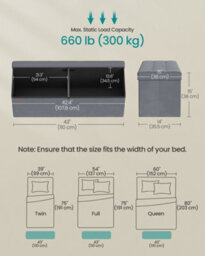 LEDREM Storage Ottoman, Foldable Storage Bench, 38 X 110 X 38 Cm, Flipping Lid, 300 Kg Load Capacity, For Hallway, Living Room, Bedroom - thumbnail 3