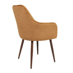 Muse - Accent Chair In Woven Yarn Fabric Upholstery  With Walnuteffect Leg Orange - thumbnail 6