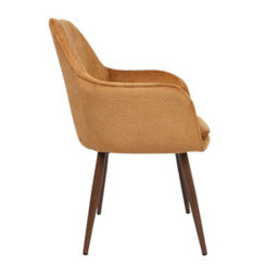 Muse - Accent Chair In Woven Yarn Fabric Upholstery  With Walnuteffect Leg Orange - thumbnail 5