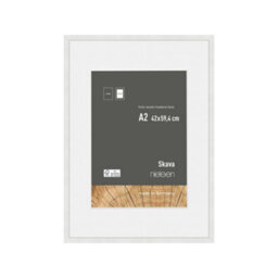 Nielsen Skava A2 White Wooden Picture Frame With A3 Mount, Float Glass And Push/turn Clips