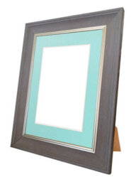 Frames By Post Scandi Slate Grey Frame With Blue Mount For Image Size 6 X 4 Inch - thumbnail 4