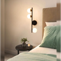 Long Life Lamps Company Modern Indoor Frosted Glass Globe Scone Matte Black 3 Light Wall Light H3087 With Led G9 Warm White - thumbnail 7