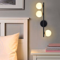 Long Life Lamps Company Modern Indoor Frosted Glass Globe Scone Matte Black 3 Light Wall Light H3087 With Led G9 Warm White - thumbnail 9