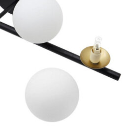 Long Life Lamps Company Modern Indoor Frosted Glass Globe Scone Matte Black 3 Light Wall Light H3087 With Led G9 Warm White - thumbnail 4