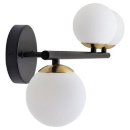Long Life Lamps Company Modern Indoor Frosted Glass Globe Scone Matte Black 3 Light Wall Light H3087 With Led G9 Warm White - thumbnail 3