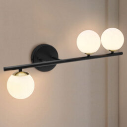 Long Life Lamps Company Modern Indoor Frosted Glass Globe Scone Matte Black 3 Light Wall Light H3087 With Led G9 Warm White - thumbnail 6