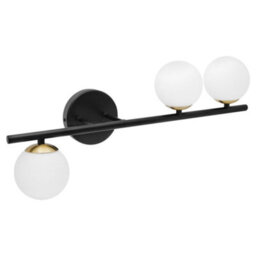 Long Life Lamps Company Modern Indoor Frosted Glass Globe Scone Matte Black 3 Light Wall Light H3087 With Led G9 Warm White