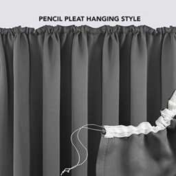 "Deconovo Thermal Insulated Curtains Pencil Pleat Curtains Soft Blackout Curtains For Kids Bedroom W55""x L87"" Light Grey Two Panels" - thumbnail 5