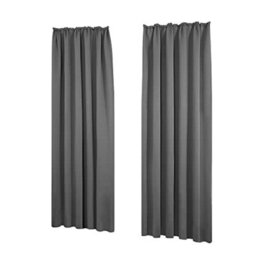 "Deconovo Thermal Insulated Curtains Pencil Pleat Curtains Soft Blackout Curtains For Kids Bedroom W55""x L87"" Light Grey Two Panels" - thumbnail 1