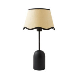 Valuelights Kaiden Black Dome Table Lamp With Scallop Trim Shade And Bulb - thumbnail 2