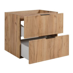 Heze Furniture Slim Modern 4 Drawer Bathroom Cabinet Vanity Unit With Extra Storage 140Cm With Worktop - Gold Craft Oak - thumbnail 3