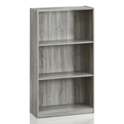 Walplus Furinno Basic 3-Tier Bookcase Storage Shelves, French Oak Grey, 99736Gyw - thumbnail 1